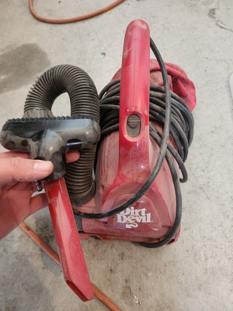 Dirt Devil Canister Vacuum - Red, Compact, Bagless, Corded, Handheld with Attachments
