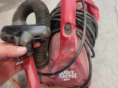 Dirt Devil Canister Vacuum - Red, Compact, Bagless, Corded, Handheld with Attachments