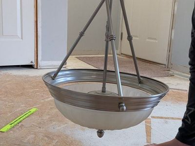 Brushed Nickel Semi-Flush Mount Light Fixture with Frosted Glass Bowl