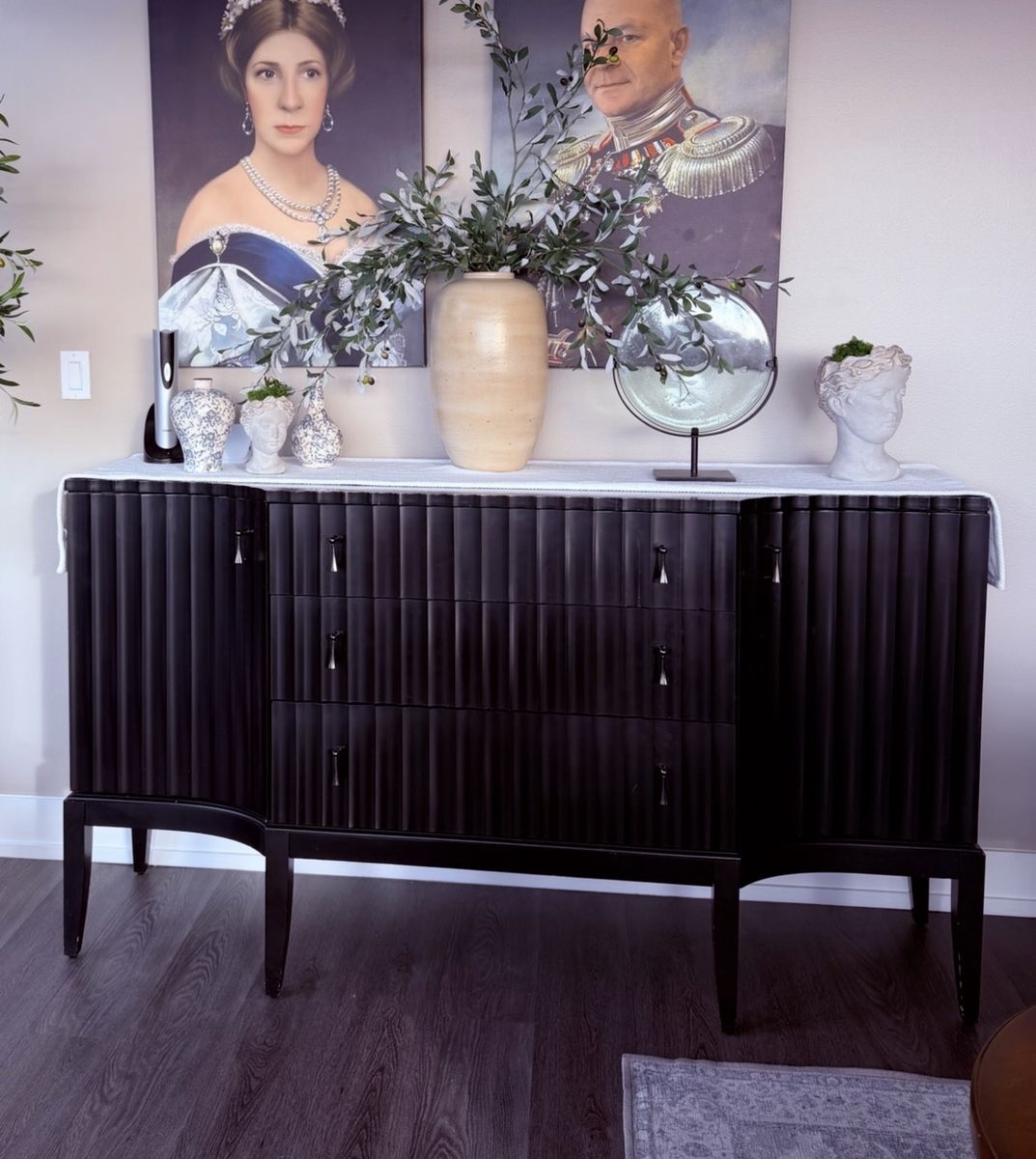 Black dining credenza