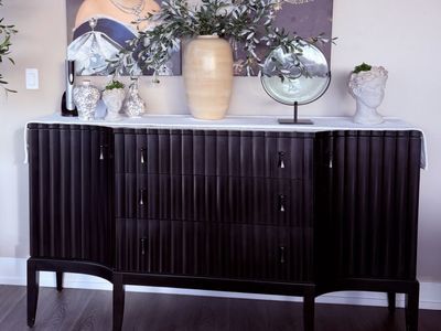 Black dining credenza