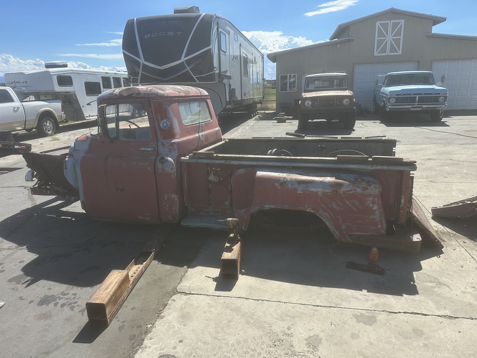 1956 Ish Long Bed Frame Body Rearend