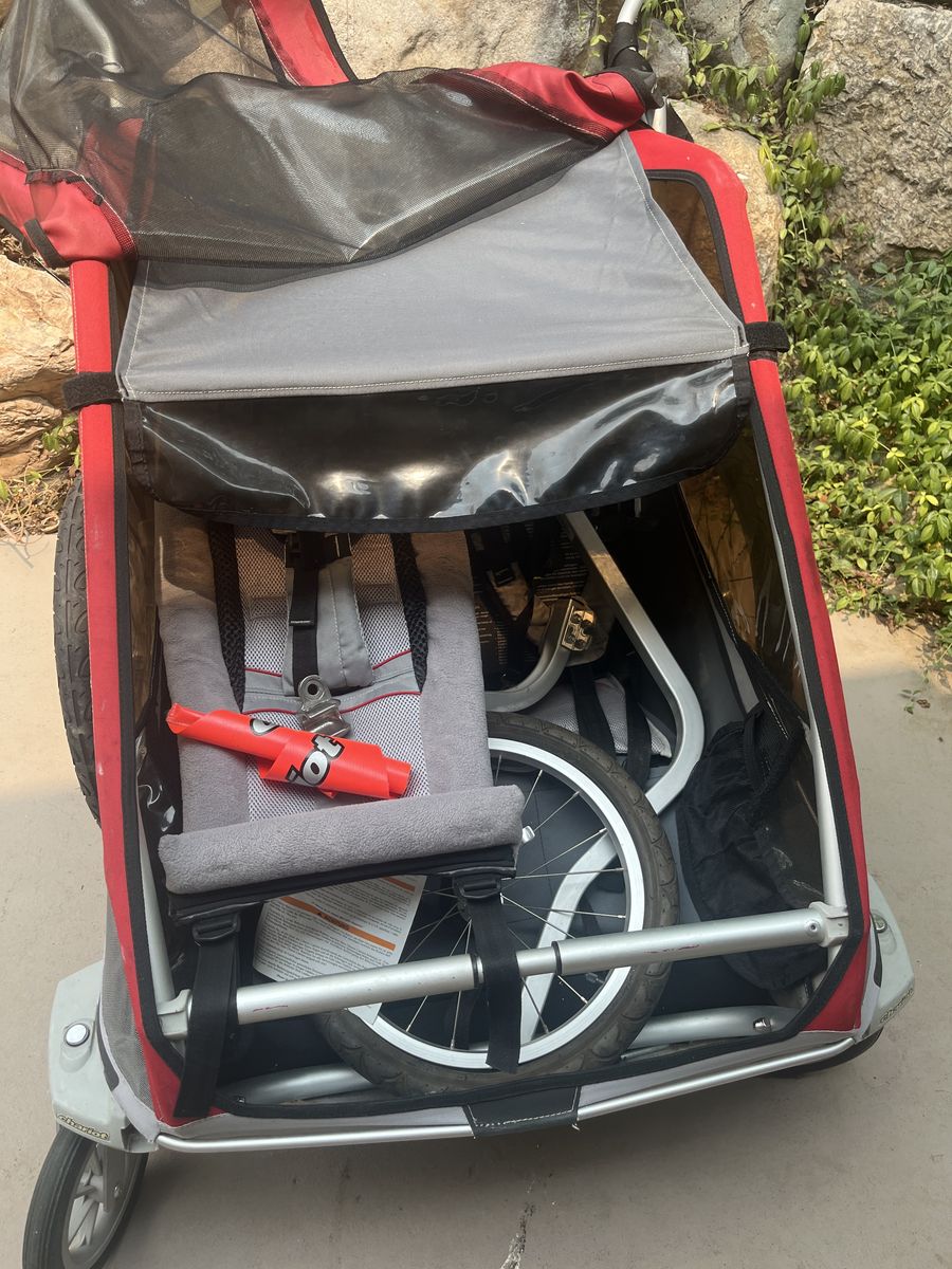 Thule Chariot Cougar 2 - Double Child Stroller/Bike Trailer - Red/Gray All-Terrain Jogger Kit