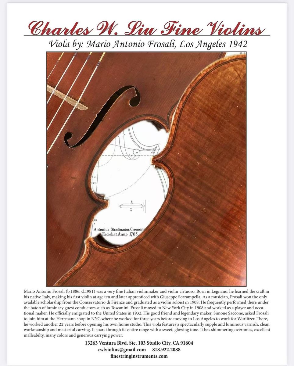 Viola by: Mario Antonio Frosali, Los Angeles 1942​​