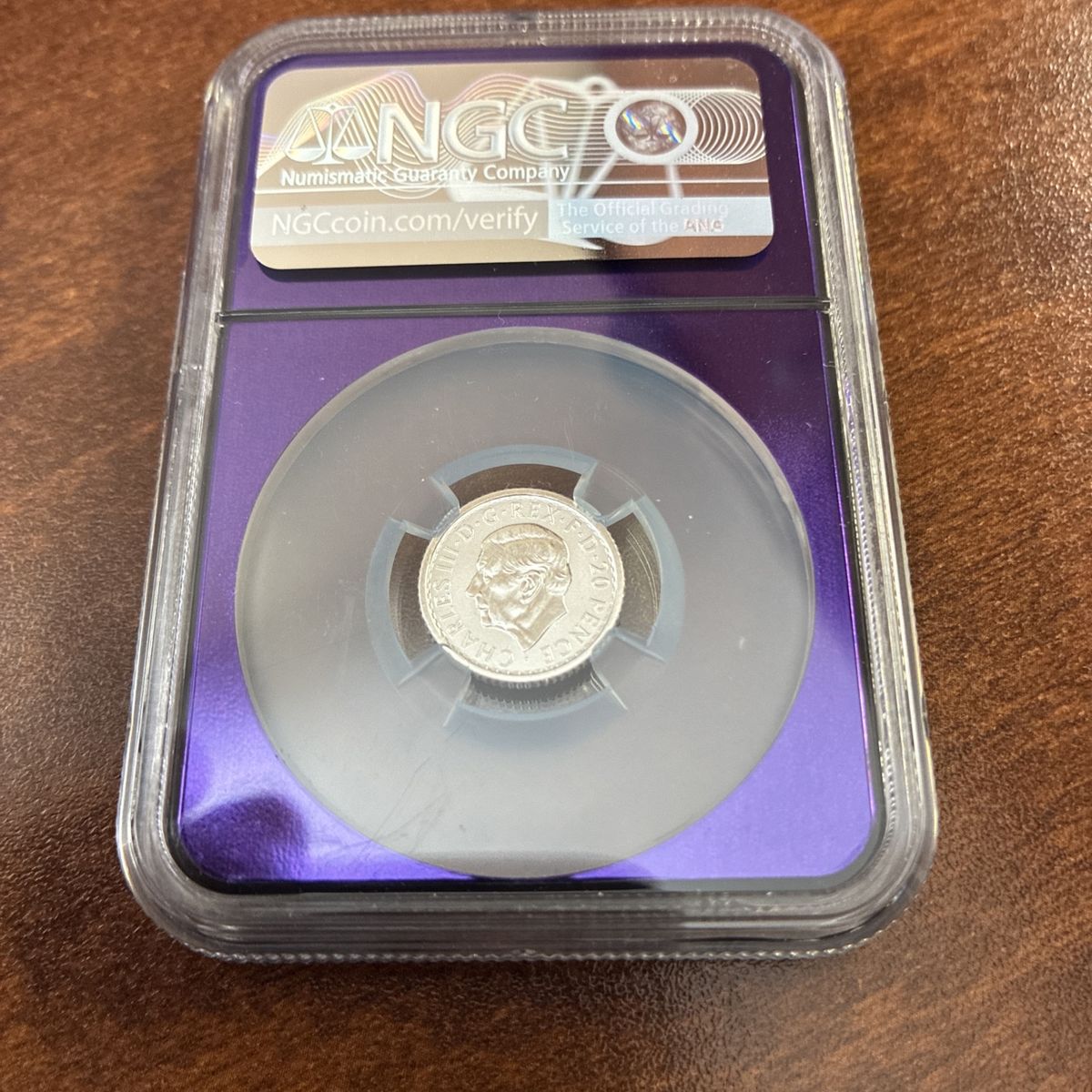 2024 Great Britain Silver 20 Pence Britannia NGC Sample Holder Coin