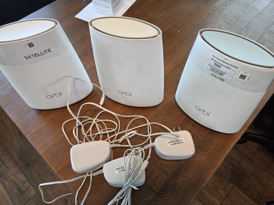 Netgear Orbi Mesh WiFi System – Router + 2 Satellites – Whole Home Coverage $75 OBO