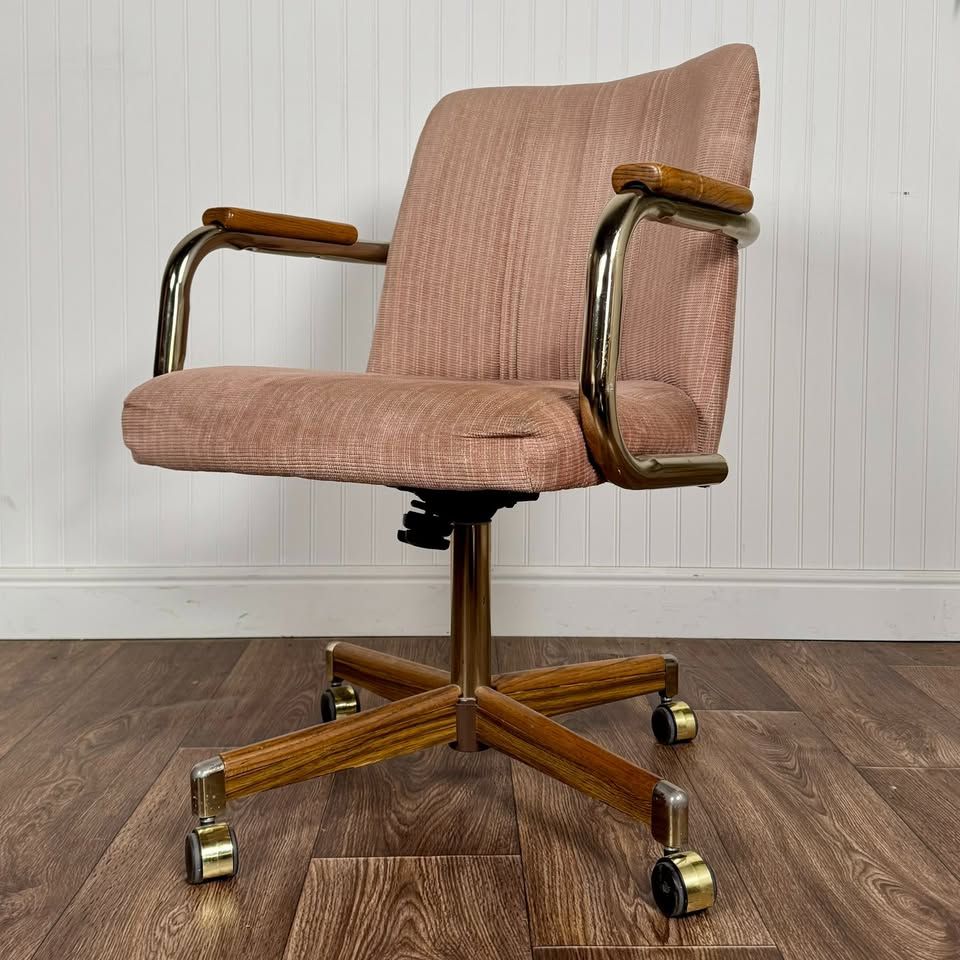 Vintage Mid-Century Modern Brass "Clam" Chair