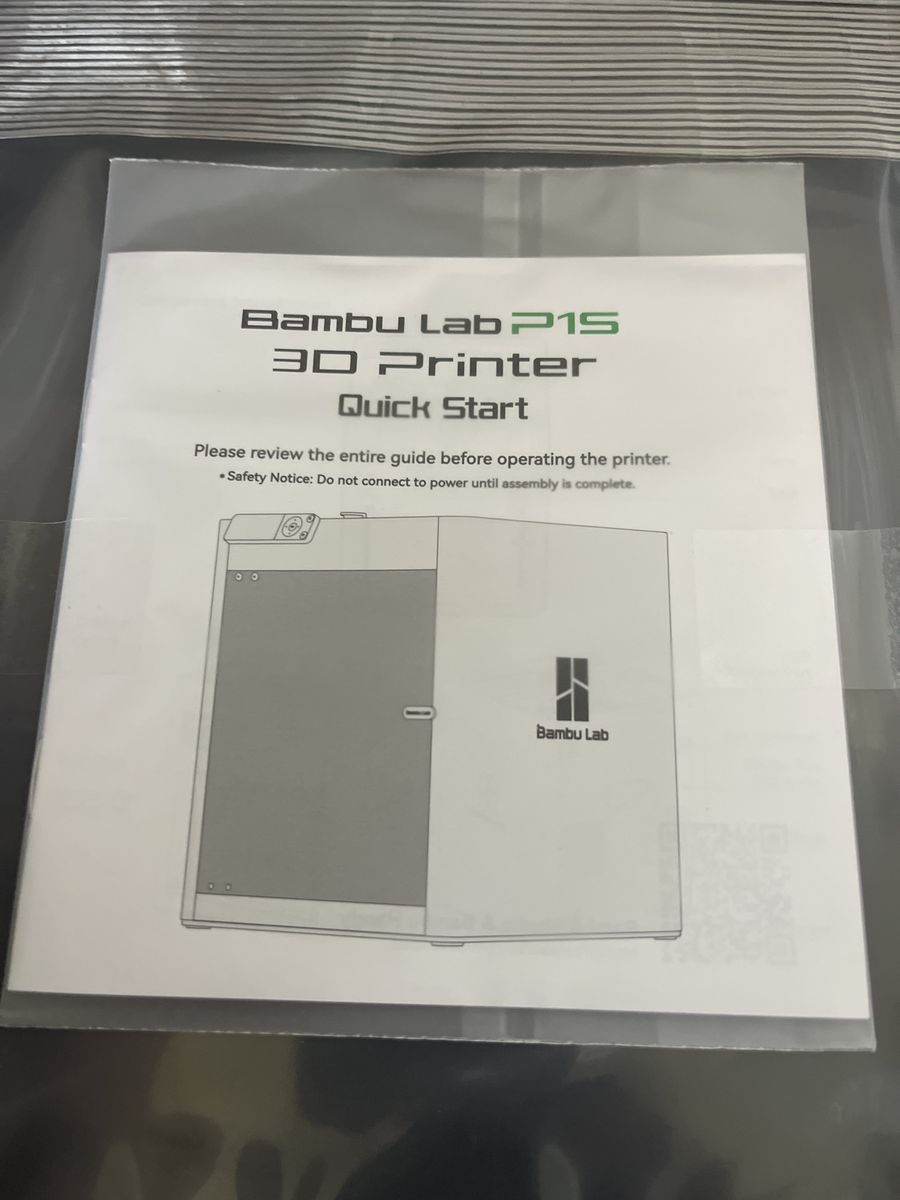 Bambu Lab P1S 3D Printer Quick Start Guide & Accessories (New/Sealed)