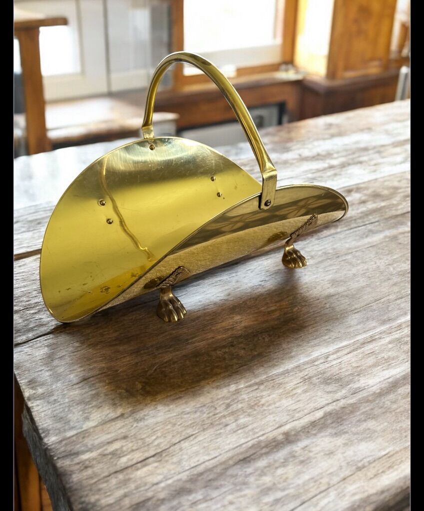 Vintage Brass Fire Log Holder