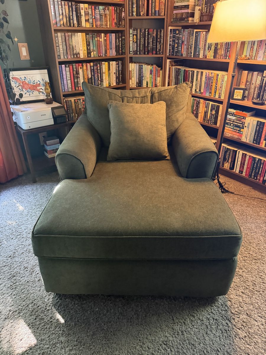 Jaylen II Arbor Green Fabric Chaise Lounge from Living Spaces.