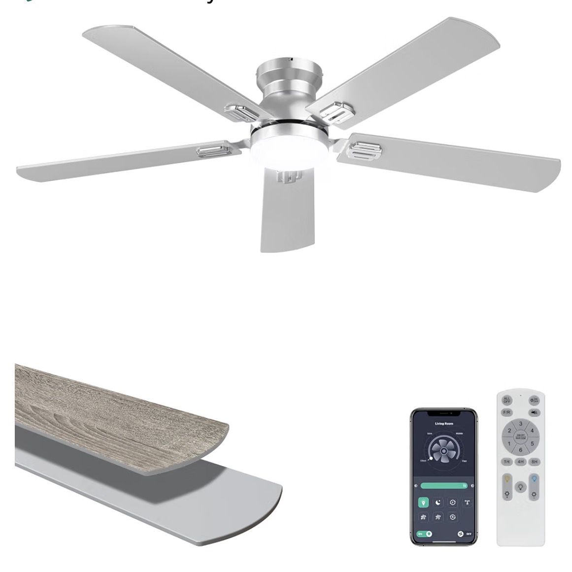 Brand New 52 Brushed Nickel Ceiling Fan