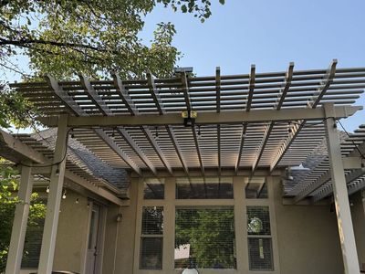 20' x 20' Used Vinyl Pergola - Great Shade & Privacy for Your Outdoor Space