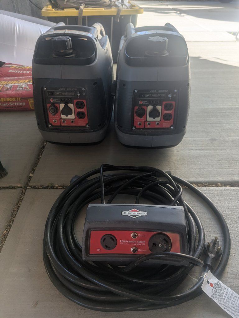 Briggs and Stratton 2200 quiet watt generators with pigtail to make 4400 watts
