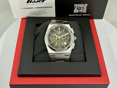 TISSOT PRX Automatic Chronograph Green Dial Watch T1374271109100 / 42mm / NEW