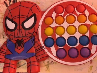 Spiderman Pop It Fidget Toy - Rainbow Push Bubble Sensory Toy
