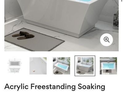 Acrylic Freestanding Soaking Bathtub Vanity Art