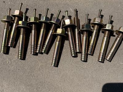 Qty.13 3 1/2”x 1/2” Concrete Wedge Anchor Bolts washers, nuts