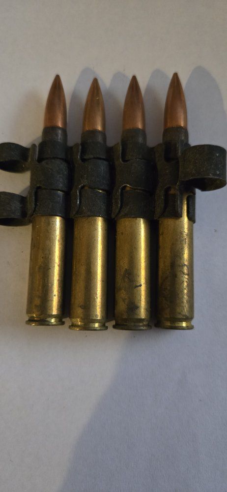 Vintage  Rifle Ammunition Cartridges on Belt Links - Set of 4