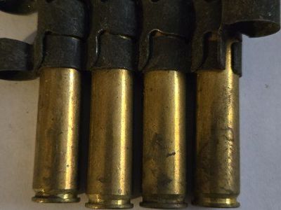 Vintage Rifle Ammunition Cartridges on Belt Links - Set of 4