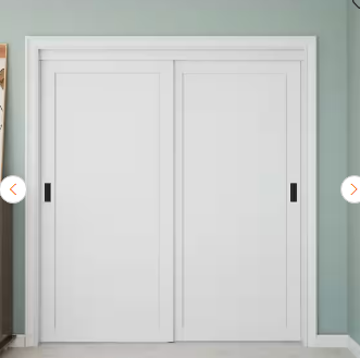 72 in. x 80 in. 1-Panel White Primed Finished MDF Sliding Door