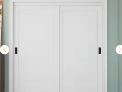 72 in. x 80 in. 1-Panel White Primed Finished MDF Sliding Door