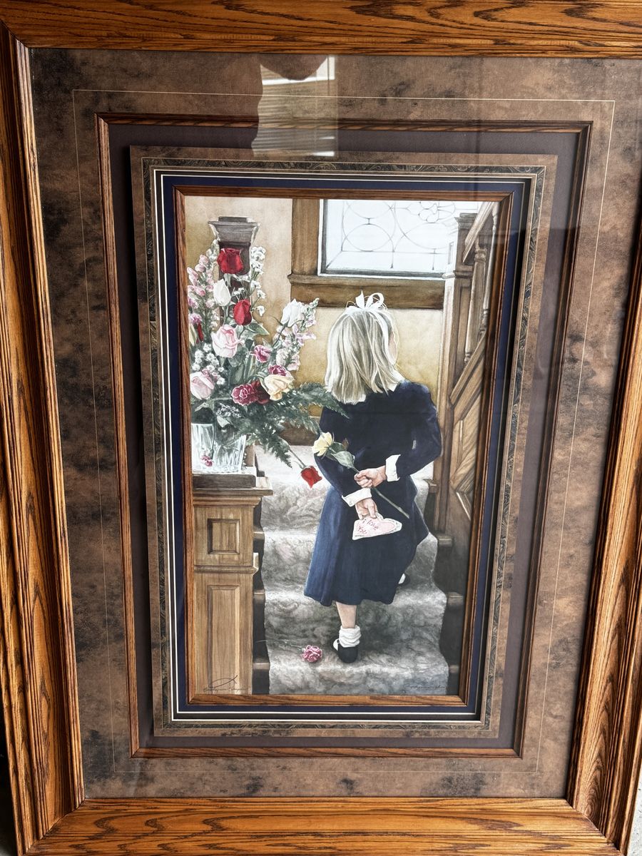 Large Framed Art Print "Sweet Intentions" — Signed | Oak Frame | 24x32 | Ready to Hang