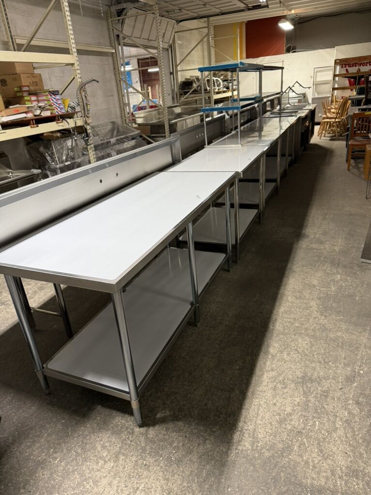 AT MOHEBCO WE OFFER HIGH QUALITY STAINLESS STEEL HEAVY DUTY WOTK TABLES AND SINKS