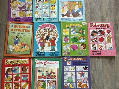 Lot of 10, Vintage Teacher's Friend Idea Books & Activity Resource Books