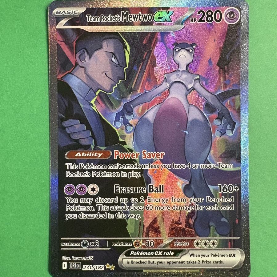 Team Rocket's Mewtwo ex Full Art Pokémon Card and more.