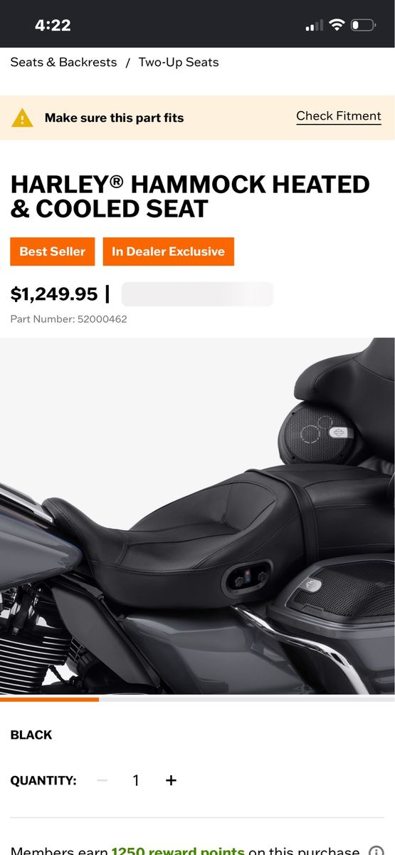 Harley Davidson heated/cooled seat