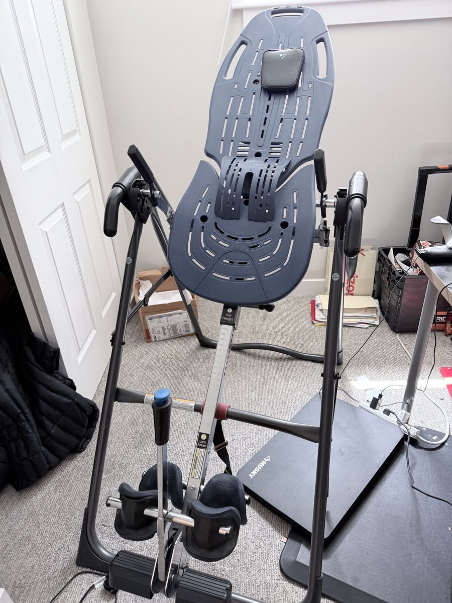 Inversion table for back pain relief
