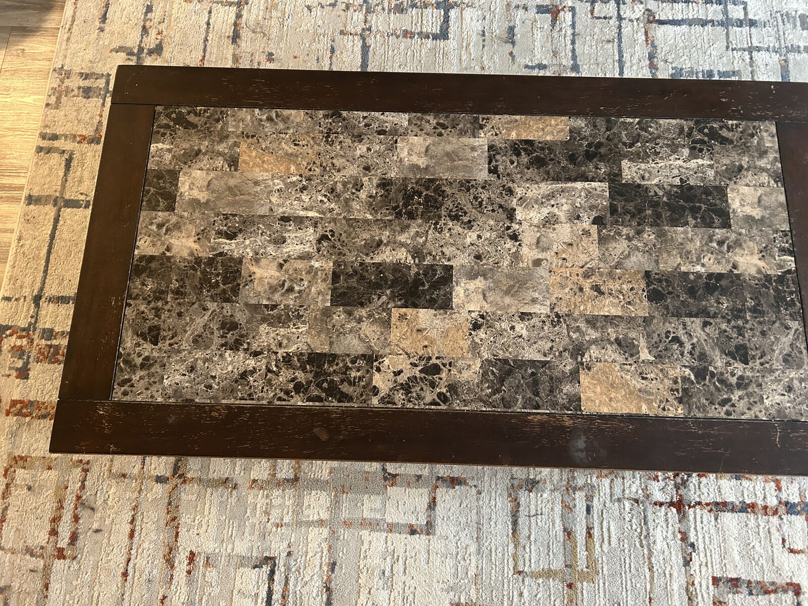 Stone and Wood Coffee Table