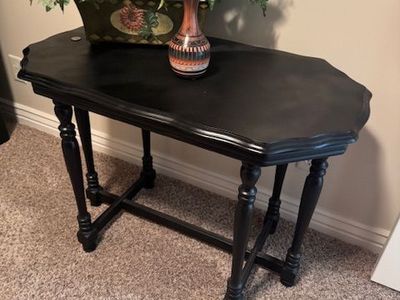black painted wooden console / sofa table