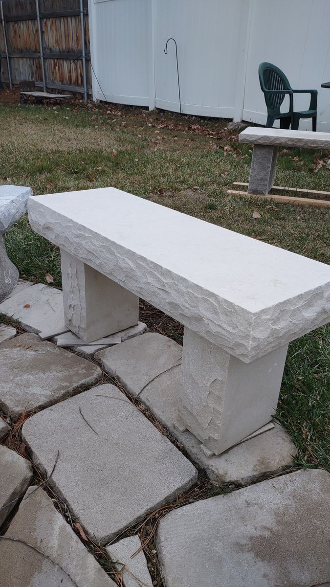 White stone bench