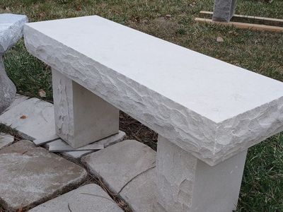White stone bench