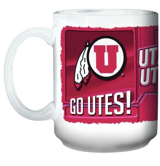 University of Utah "Go Utes!" 15oz White Ceramic Coffee Mug The Memory Company NCAA College