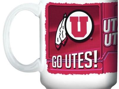 University of Utah "Go Utes!" 15oz White Ceramic Coffee Mug The Memory Company NCAA College