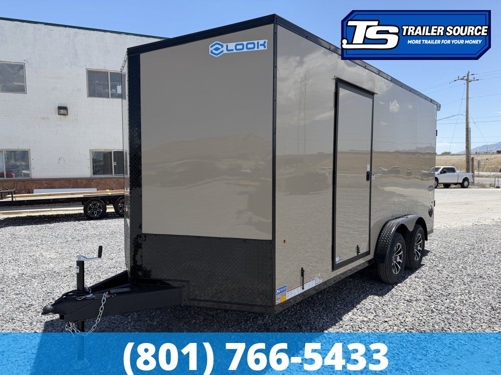 7.5x16 Look Element SE Enclosed Cargo Trailer - 7'0" Interior - 7K GVWR - .080 PolyCor, Alloy Wheels, Black Out Package,