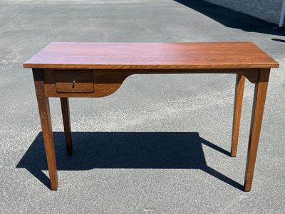 Sweet vintage Mid Century wooden desk w small drawer. Great entry way table. Antique MCM
