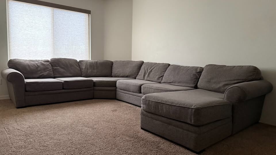 Brown/Gray 4 Piece Sectional Sofa with RAF Chaise