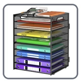 9-Tier Desk Organizer Mesh Document Letter Tray Black