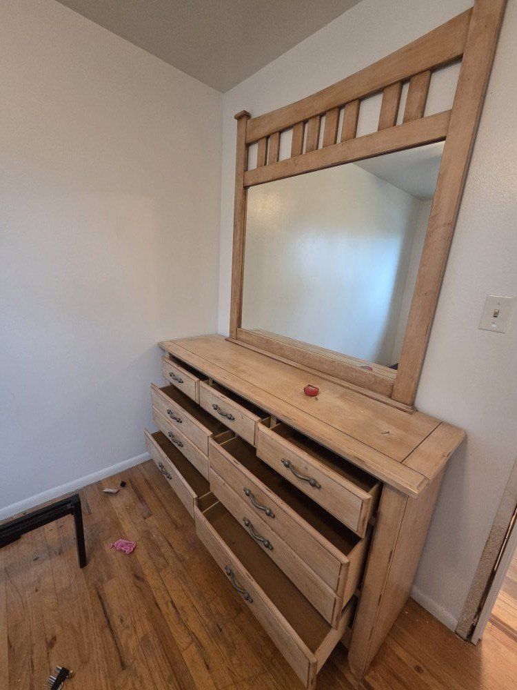 wood dresser with mirror