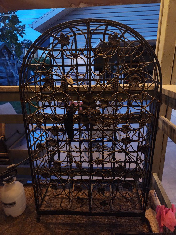 wrought iron wine rack 72 bottles