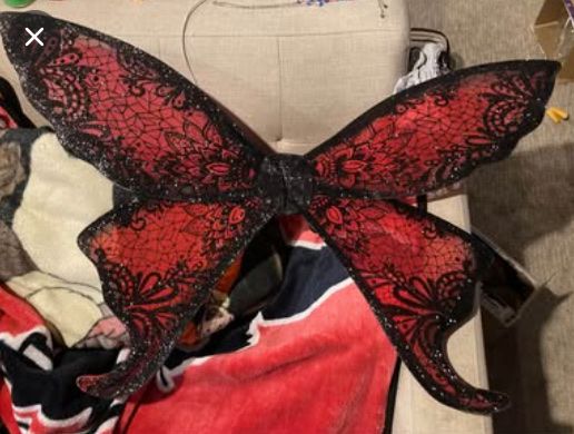 Sparkly Red & Black Fairy Wings