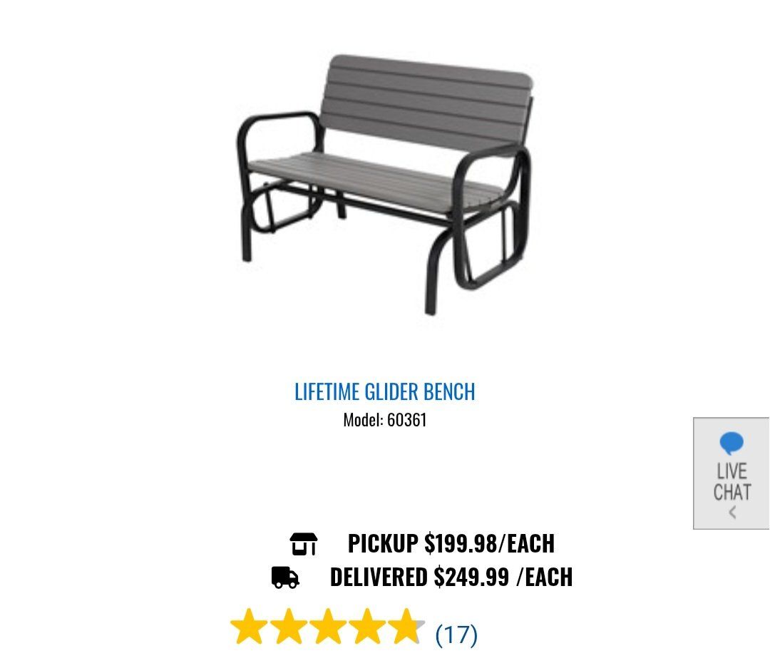 Lifetime Glider Bench