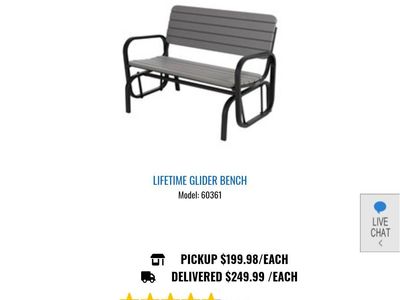 Lifetime Glider Bench