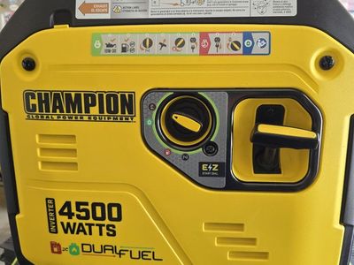 NEW - Champion 4500W Dual Fuel Inverter Generator - E Z Start Dial