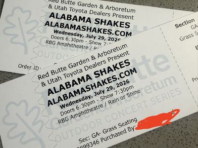 2 tickets to Alabama Shakes on 7.29.26 @ Red Butte