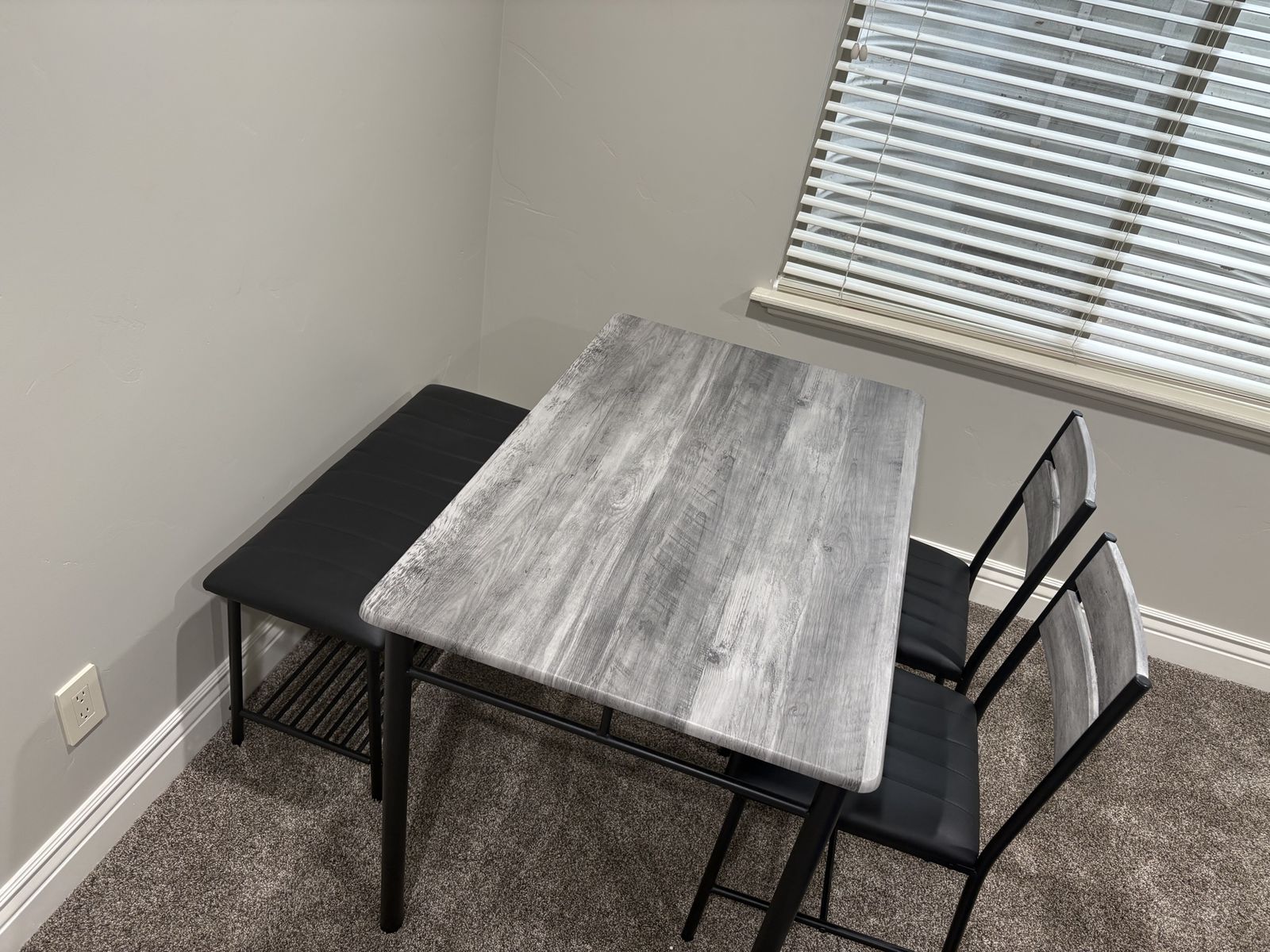 Compact 3-Piece Dining Set - 2 Chairs with Bench