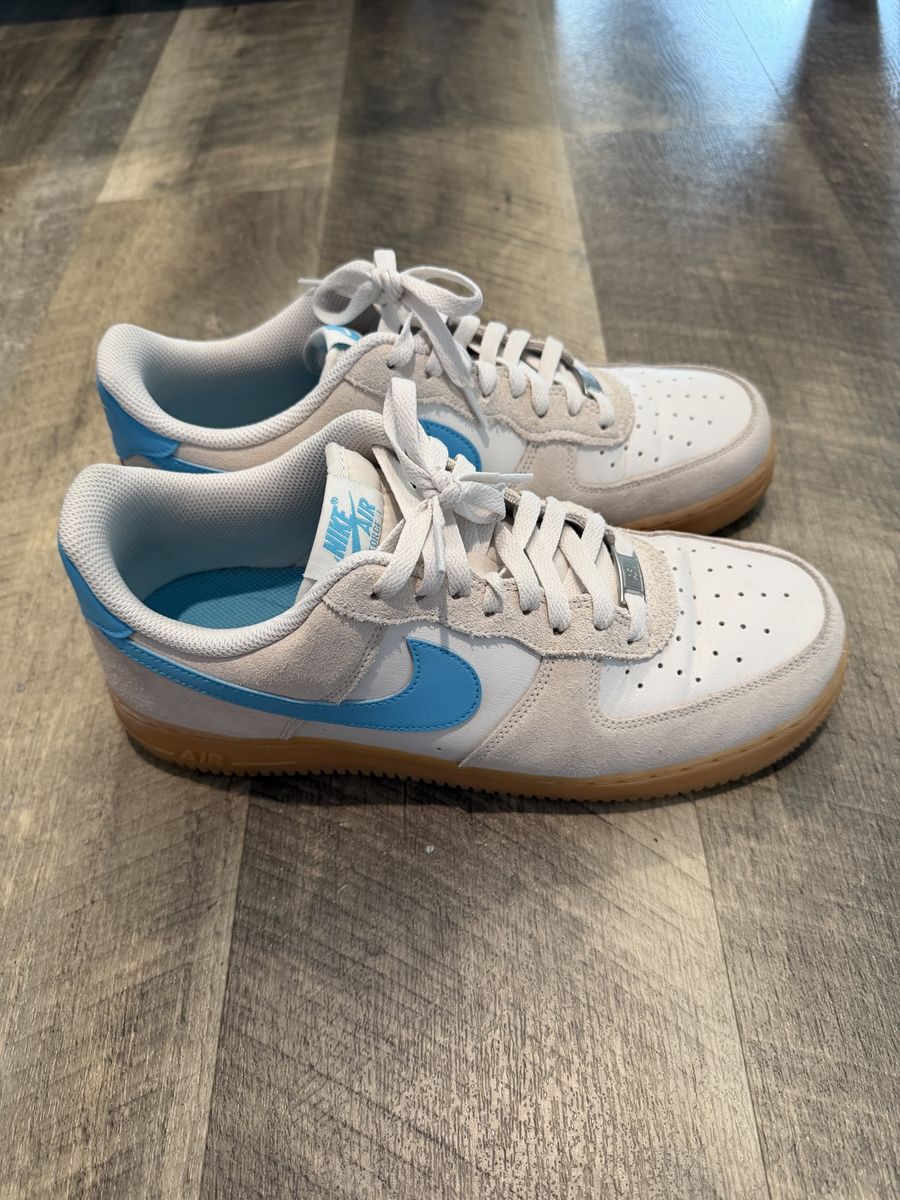 Nike Air Force 1 Low tan/baby Blue Sneakers - Men's Size 11